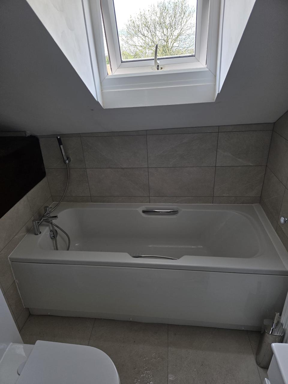 Bath installation in a Chesterfield bathroom by Apex Flow